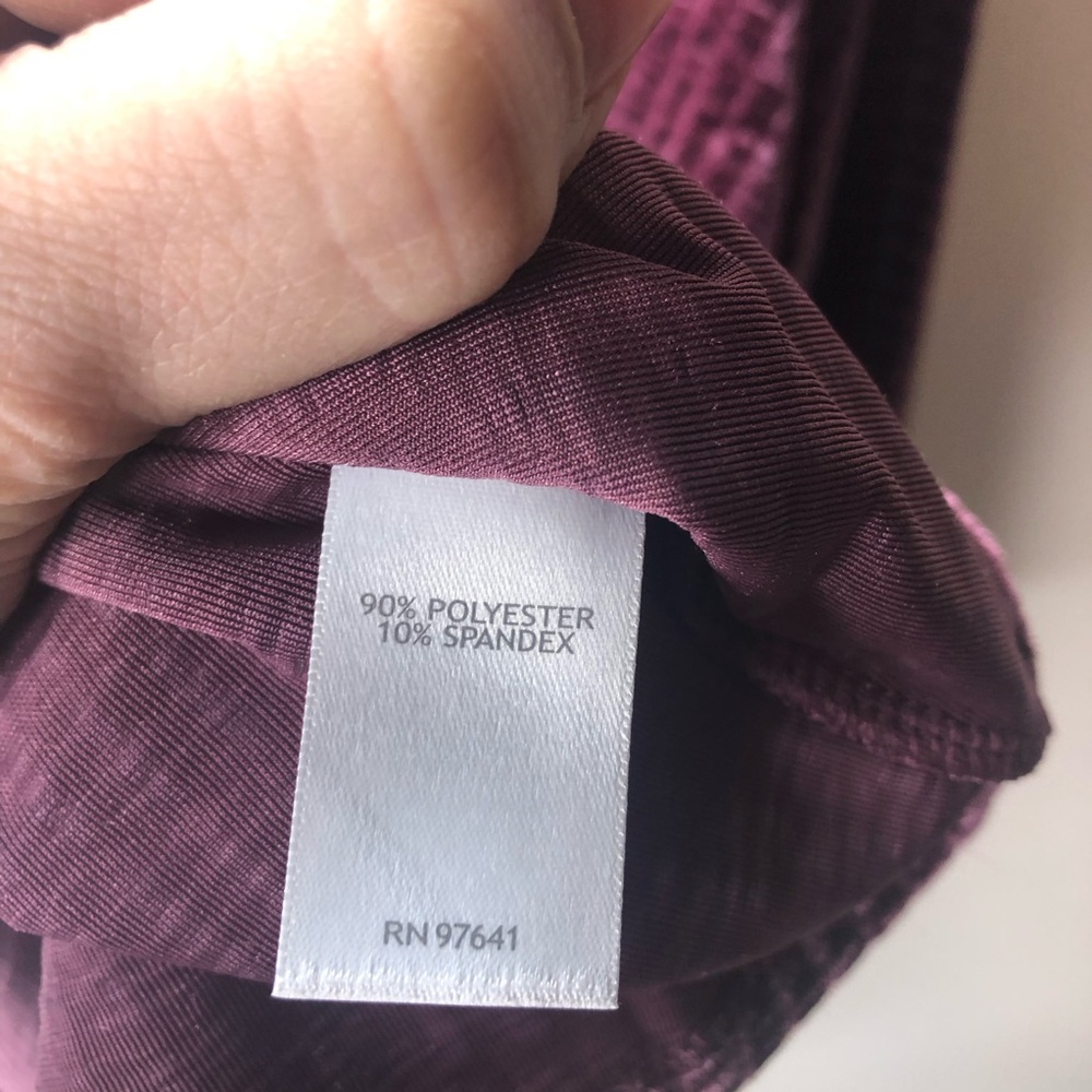 J.Jill Wearever Collection Pullover Blouse Top Velour Burgundy Contemporary - Picture 6 of 7